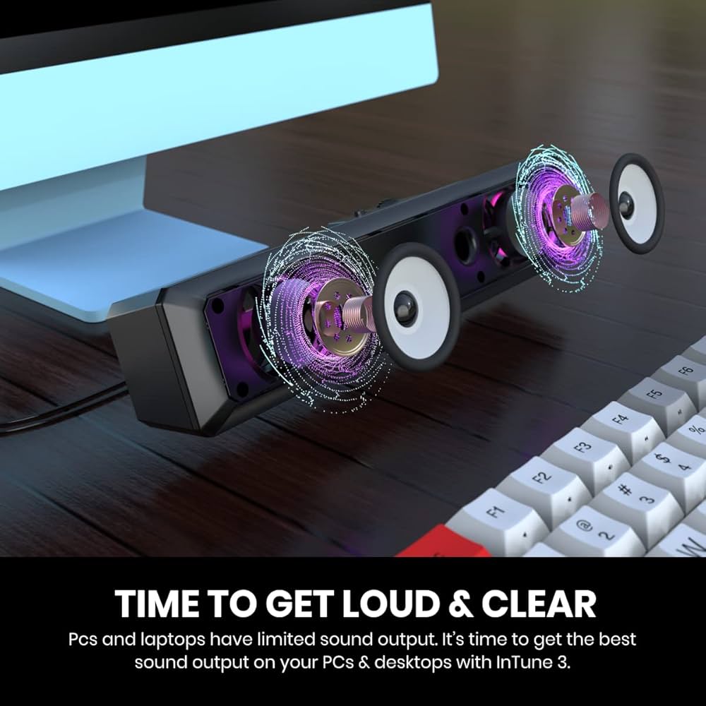 Portronics in Tune 3 6W Portable USB Wired Soundbar with